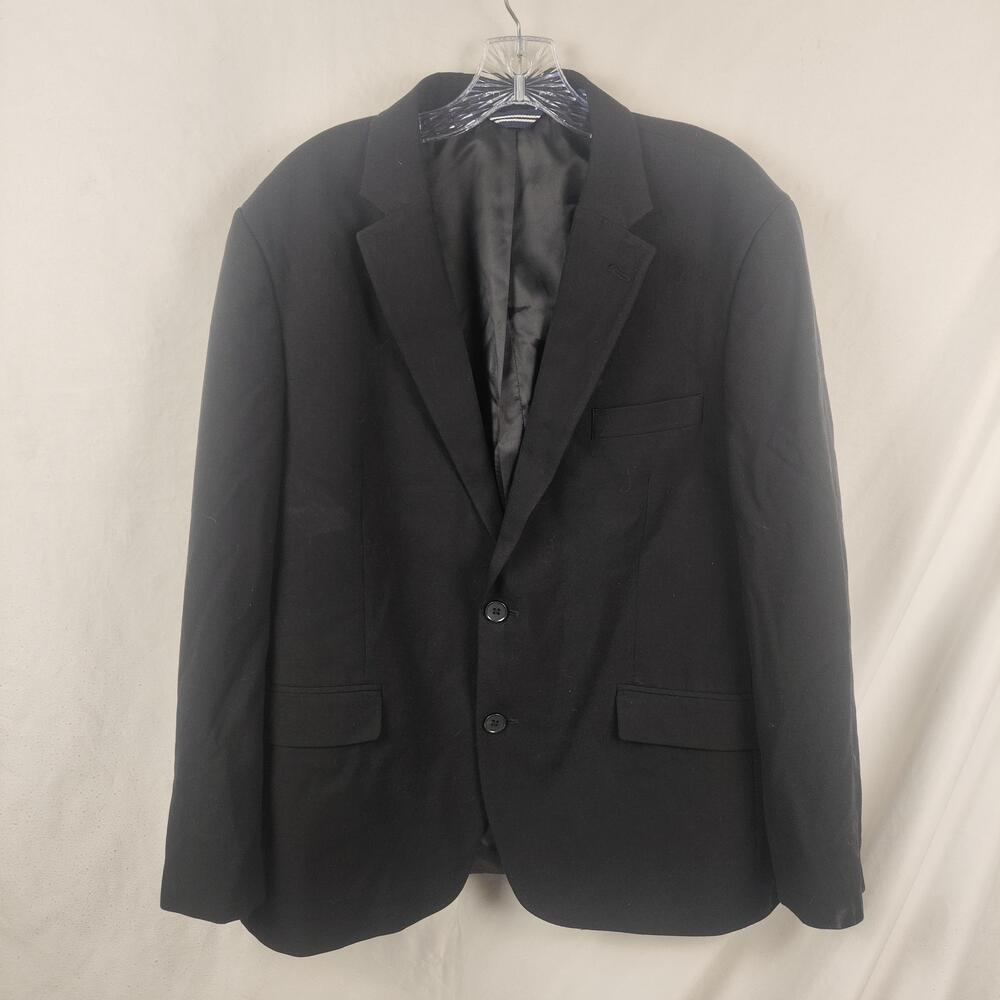 Nautica Suit Jacket Mens 44 Short Black Stretch Slim Fit 2 Button Notch Lapel
